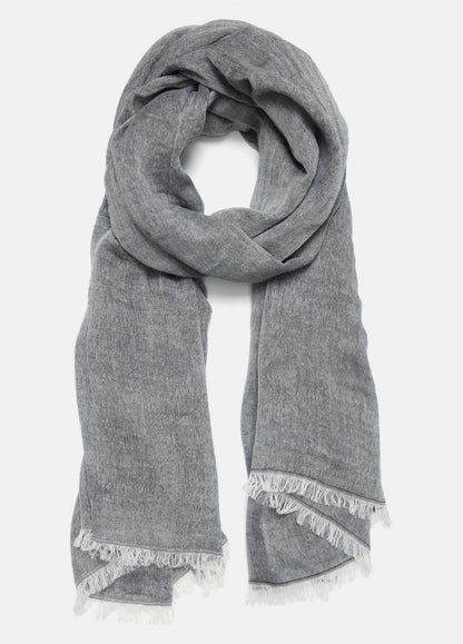 VINCE Women Cotton Gauze Bi-Color Scarf in Scarves & Hats PAPYRUS/COASTAL BLUE