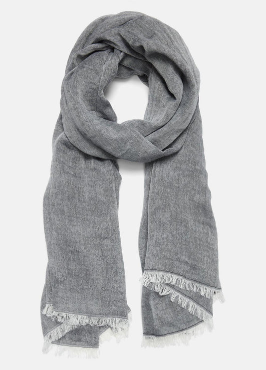 VINCE Women Cotton Gauze Bi-Color Scarf in Scarves & Hats PAPYRUS/COASTAL BLUE