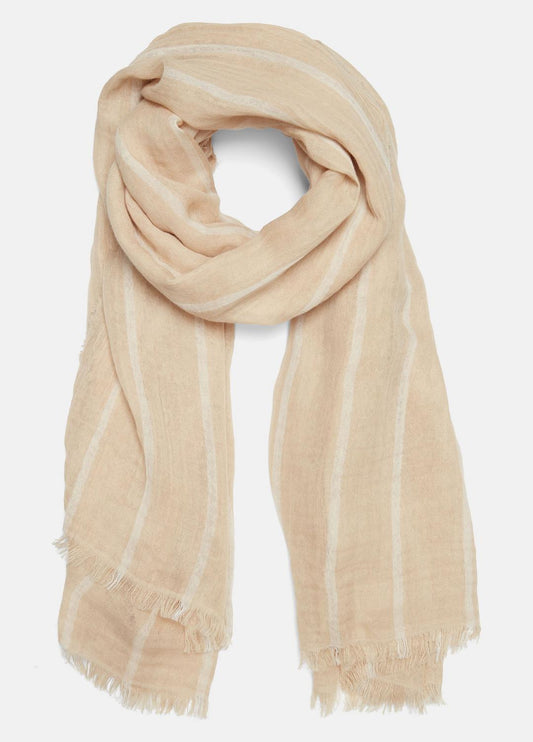 VINCE Women Cotton Gauze Awning Stripe Scarf in Scarves & Hats HAYSEED/PAPYRUS