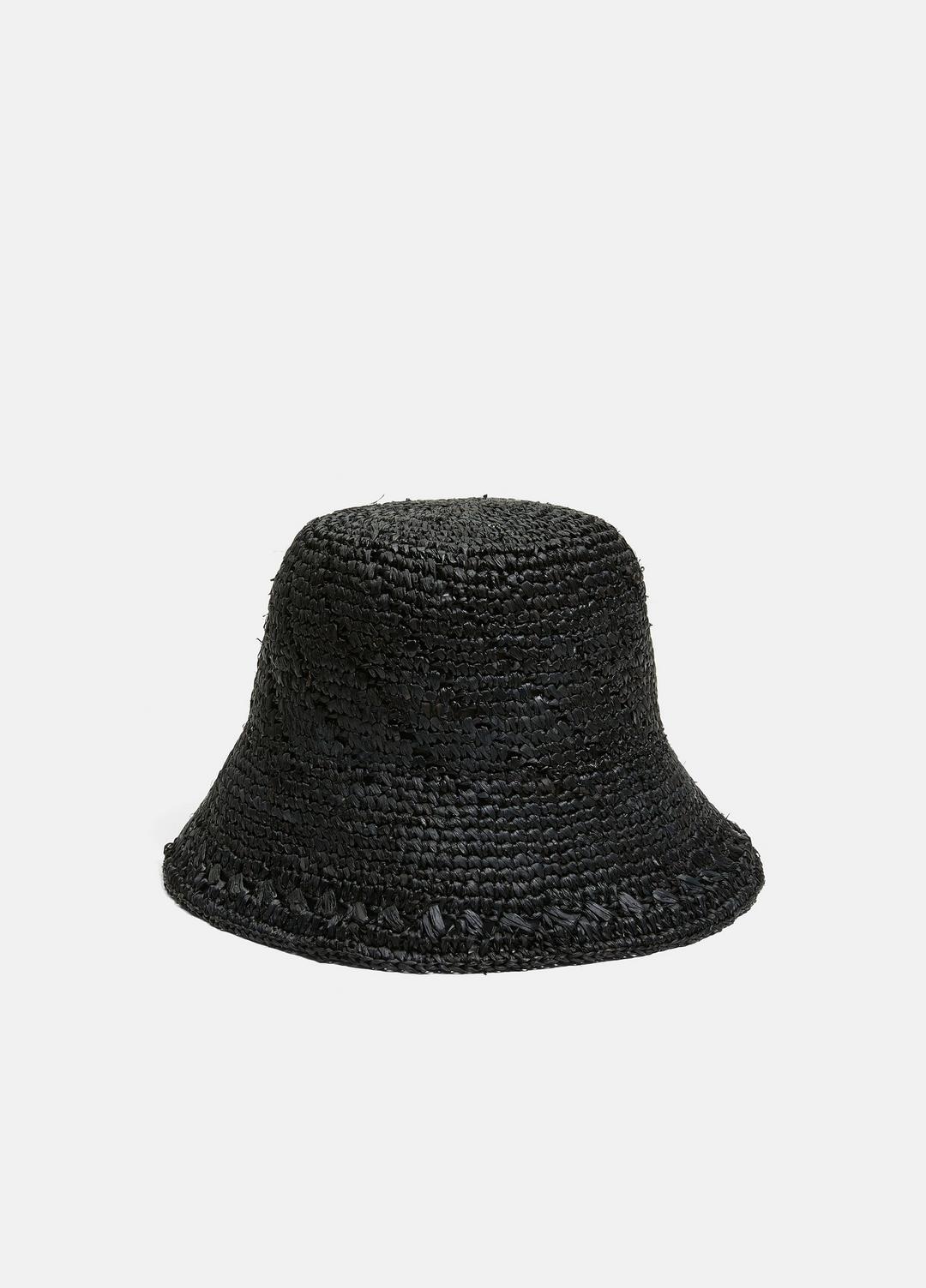 VINCE Women Straw Bucket Hat in Scarves & Hats BLACK
