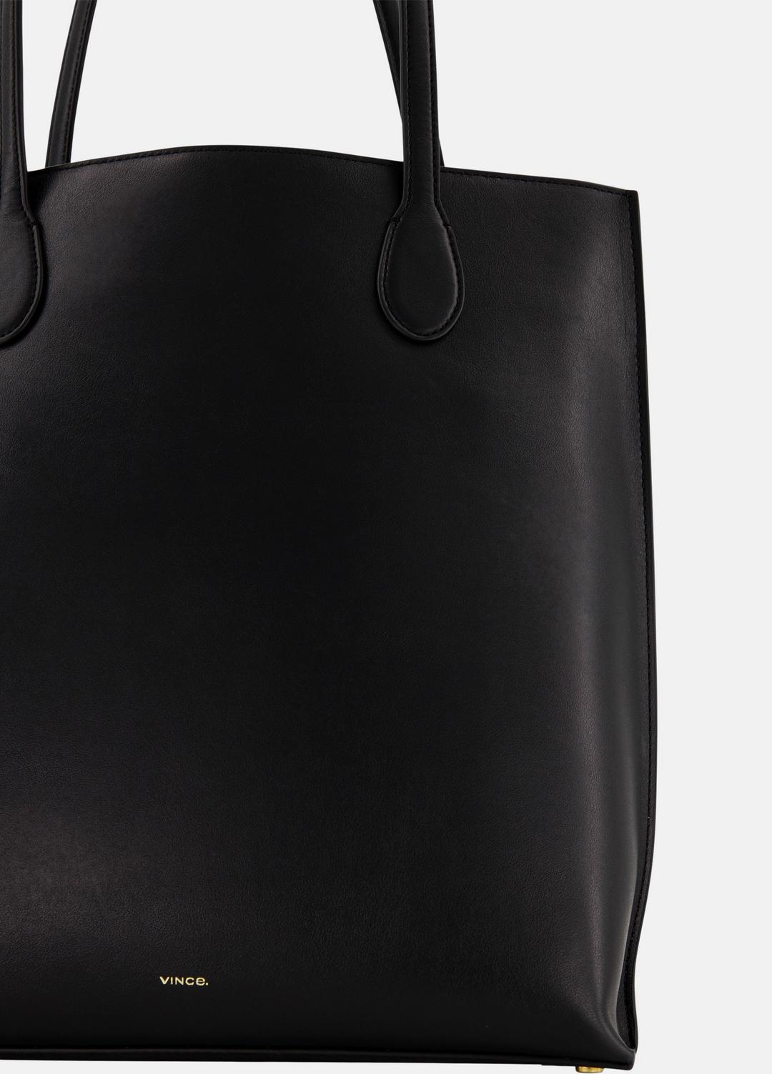 VINCE Women Athene Nappa Leather Tote in Handbags BLACK