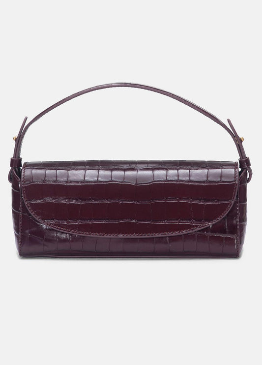 VINCE Women Sabrina Croc-Embossed Leather Mini Top-Handle Bag in Handbags BORDEAUX
