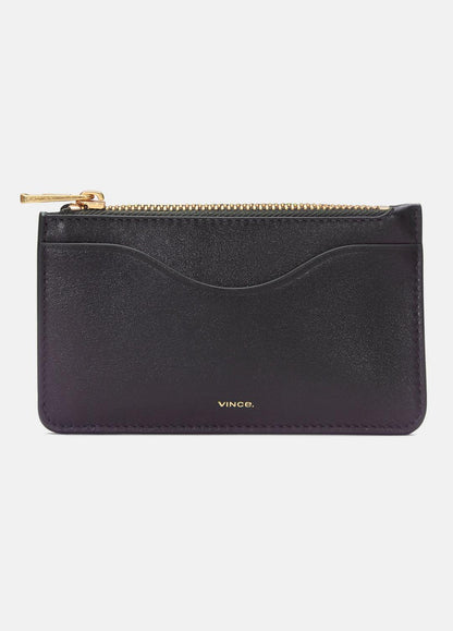 VINCE Women Leather Zip-Top Card Case in Handbags CACAO