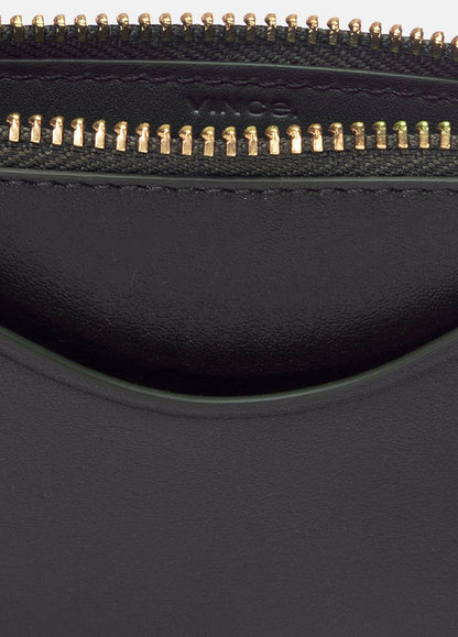 VINCE Women Leather Zip-Top Card Case in Handbags CACAO