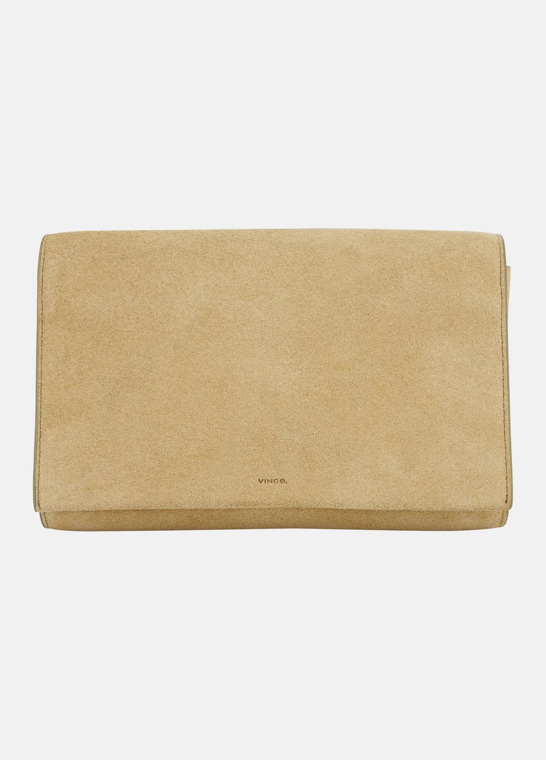 VINCE Women Suede Crossbody Wallet in Leather & Suede SANDTRAIL