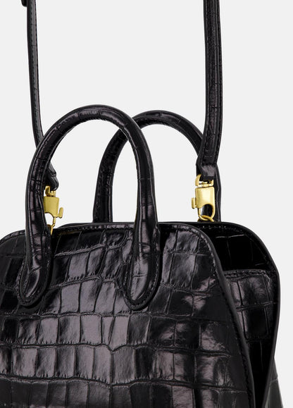VINCE Women Delphine Croc-Embossed Leather Mini Bag in Matching Sets BLACK