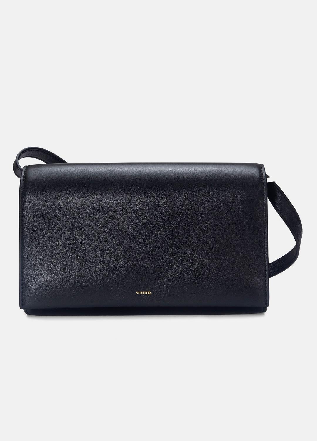 VINCE Women Leather Crossbody Wallet in Handbags BLACK