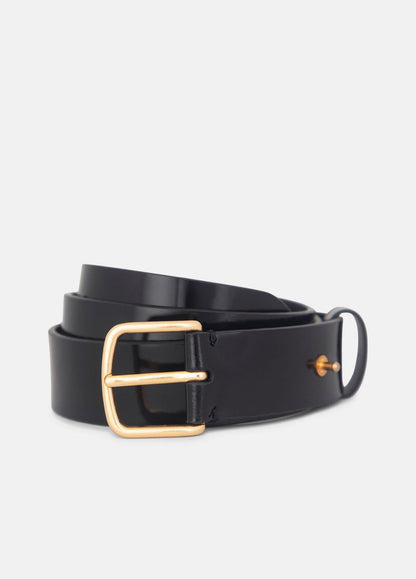 VINCE Women Women's 32mm Smooth Leather Belt in Belts BLACK