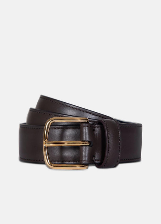 VINCE Women Women’s 32mm Stitched Leather Belt in Belts CACAO BROWN