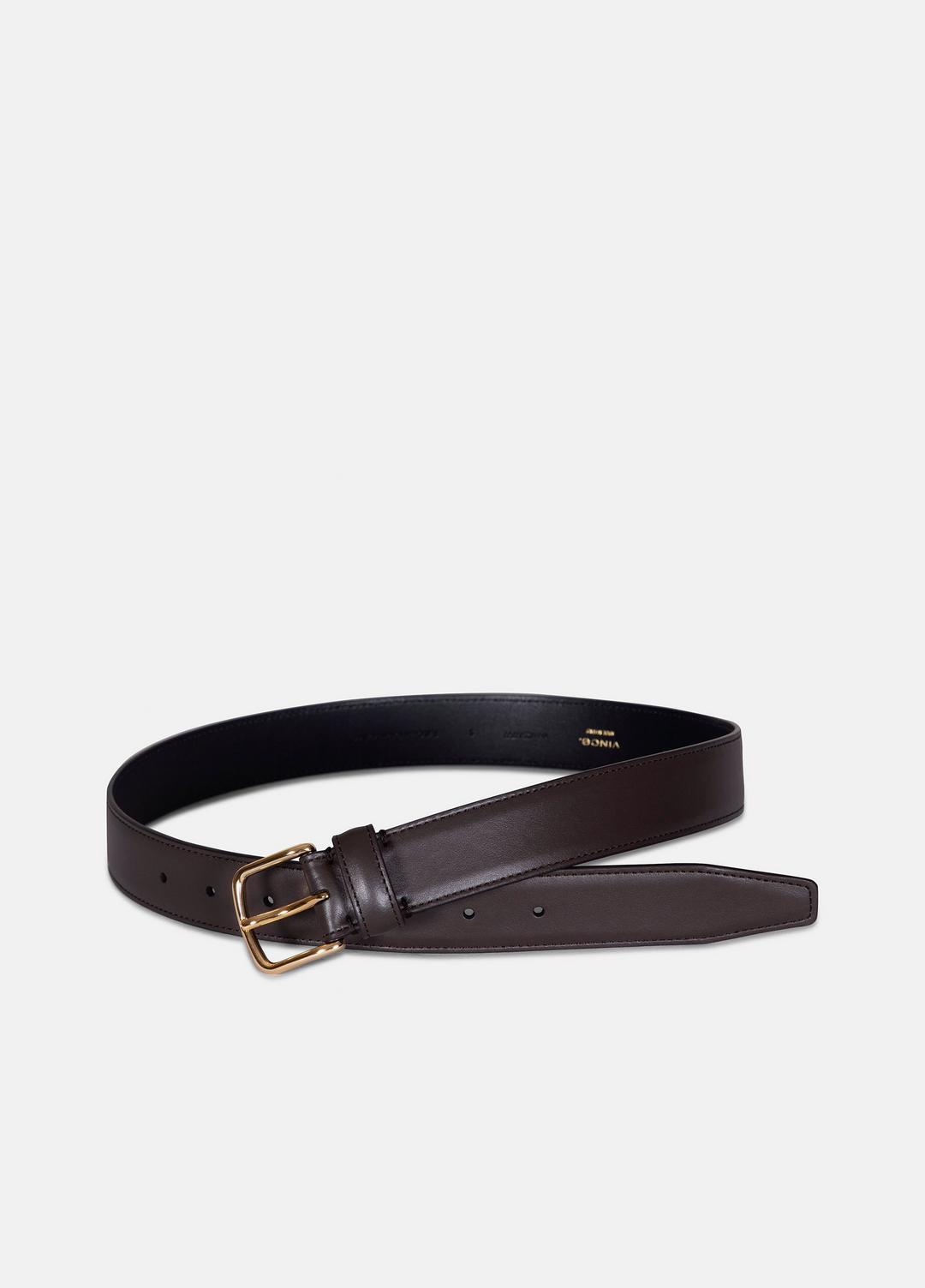 VINCE Women Women’s 32mm Stitched Leather Belt in Belts CACAO BROWN