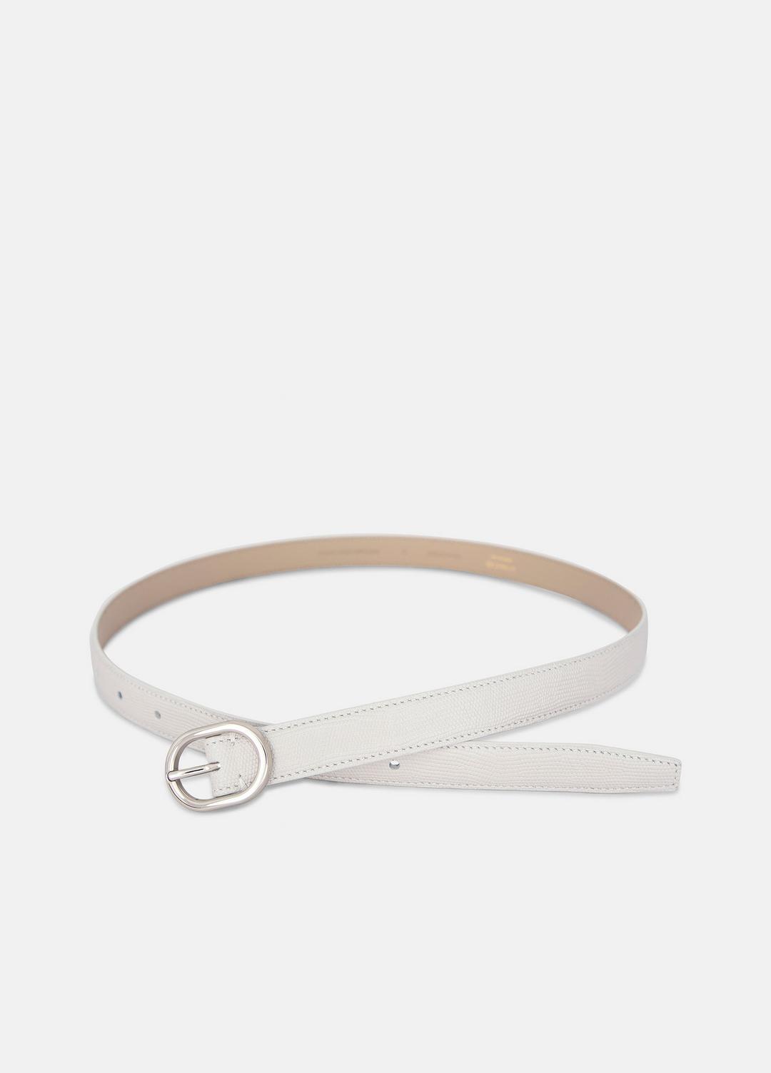 VINCE Women Women’s 20mm Stitched Lizard-Embossed Leather Belt in Belts HORCHATA