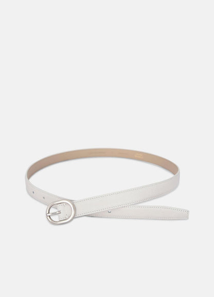 VINCE Women Women’s 20mm Stitched Lizard-Embossed Leather Belt in Belts HORCHATA