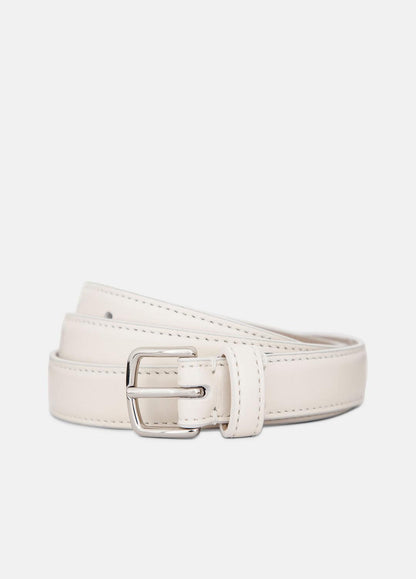 VINCE Women Women’s 20mm Stitched Leather Belt in Belts MILK