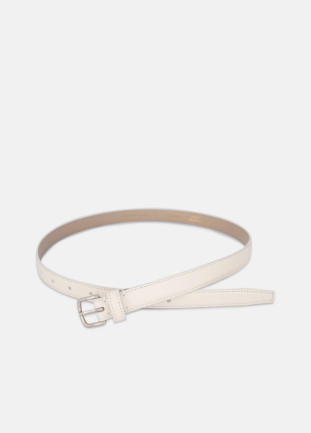 VINCE Women Women’s 20mm Stitched Leather Belt in Belts MILK