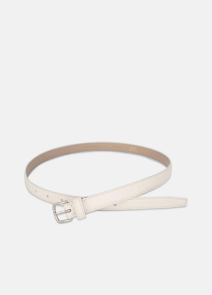 VINCE Women Women’s 20mm Stitched Leather Belt in Belts MILK