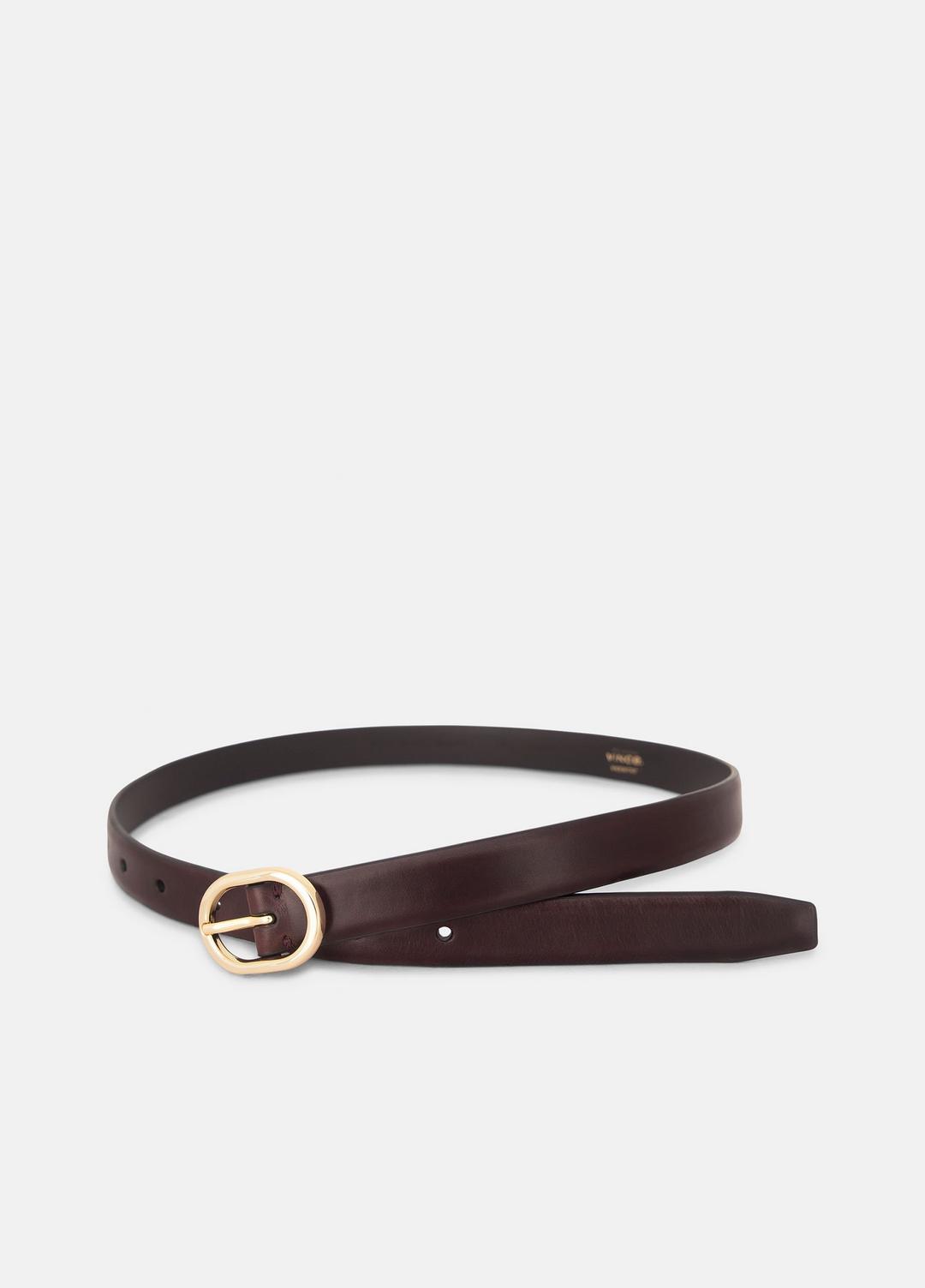VINCE Women Women's 20mm Spazzolato Leather Belt in Belts BORDEAUX