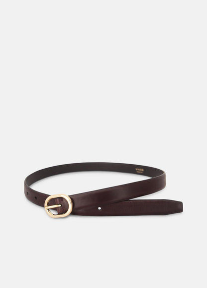 VINCE Women Women's 20mm Spazzolato Leather Belt in Belts BORDEAUX