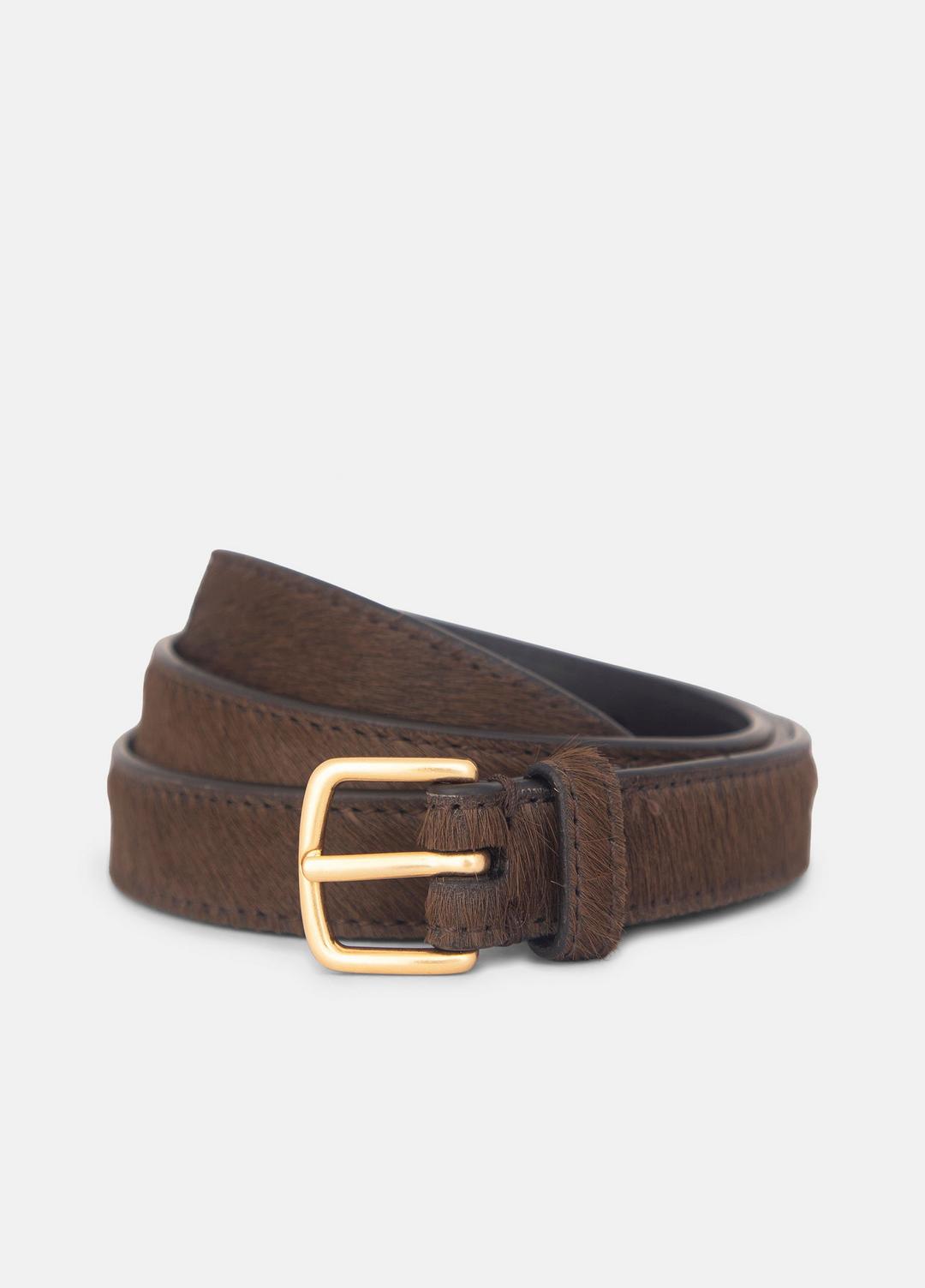 VINCE Women Women's 20mm Calf Hair Belt in Belts CACAO BROWN