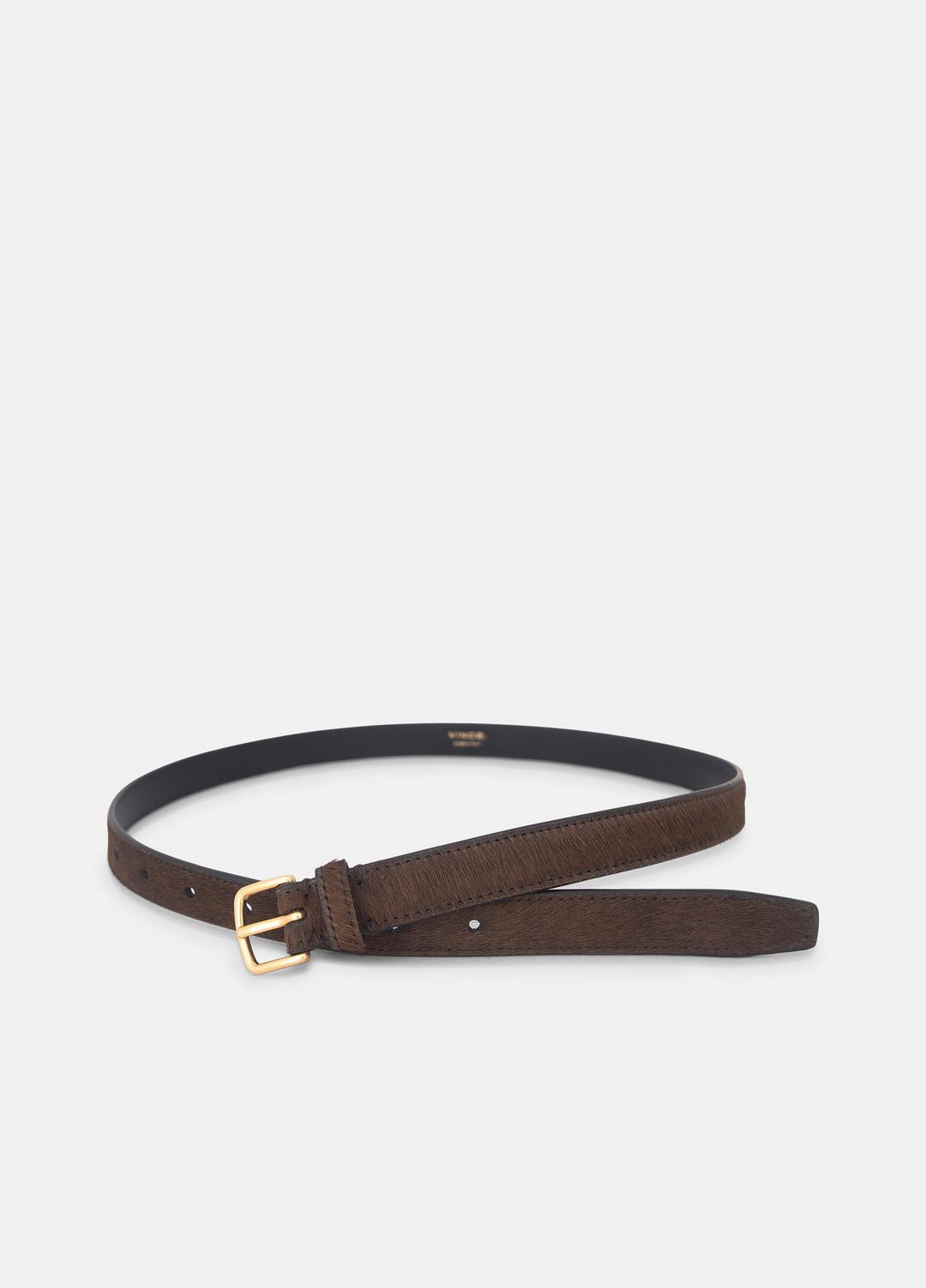VINCE Women Women's 20mm Calf Hair Belt in Belts CACAO BROWN