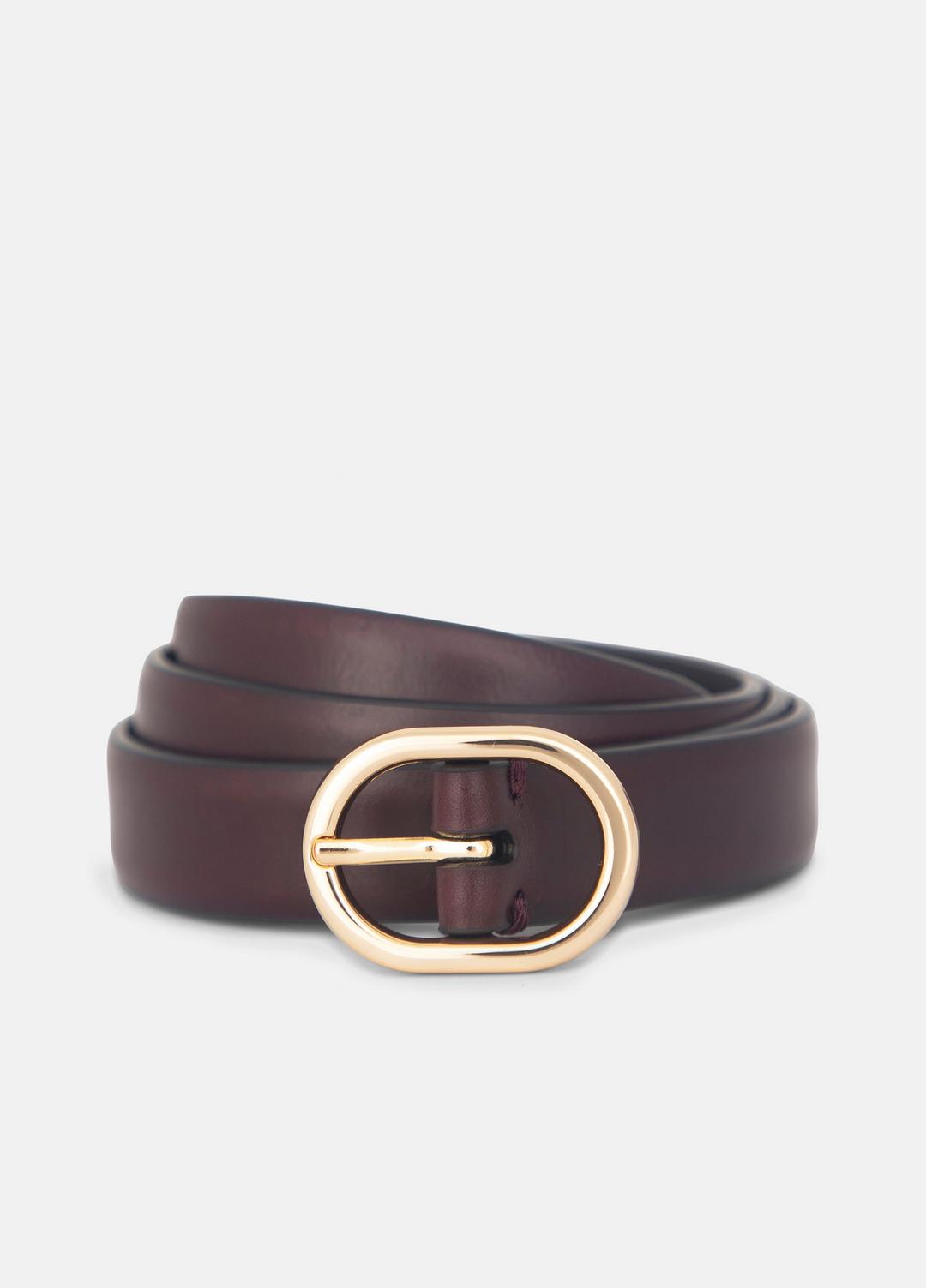 VINCE Women Women's 20mm Spazzolato Leather Belt in Belts CACAO BROWN