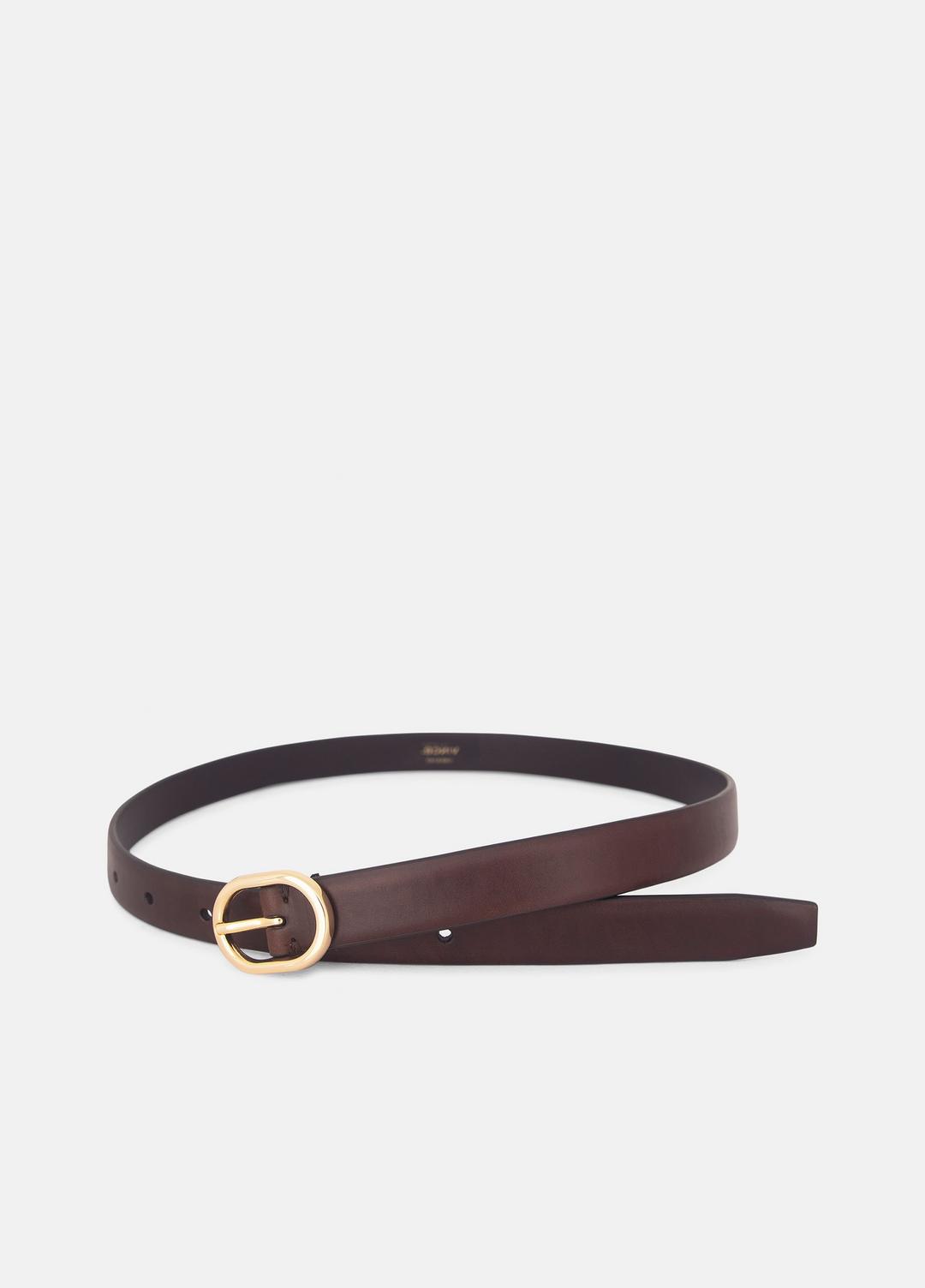 VINCE Women Women's 20mm Spazzolato Leather Belt in Belts CACAO BROWN