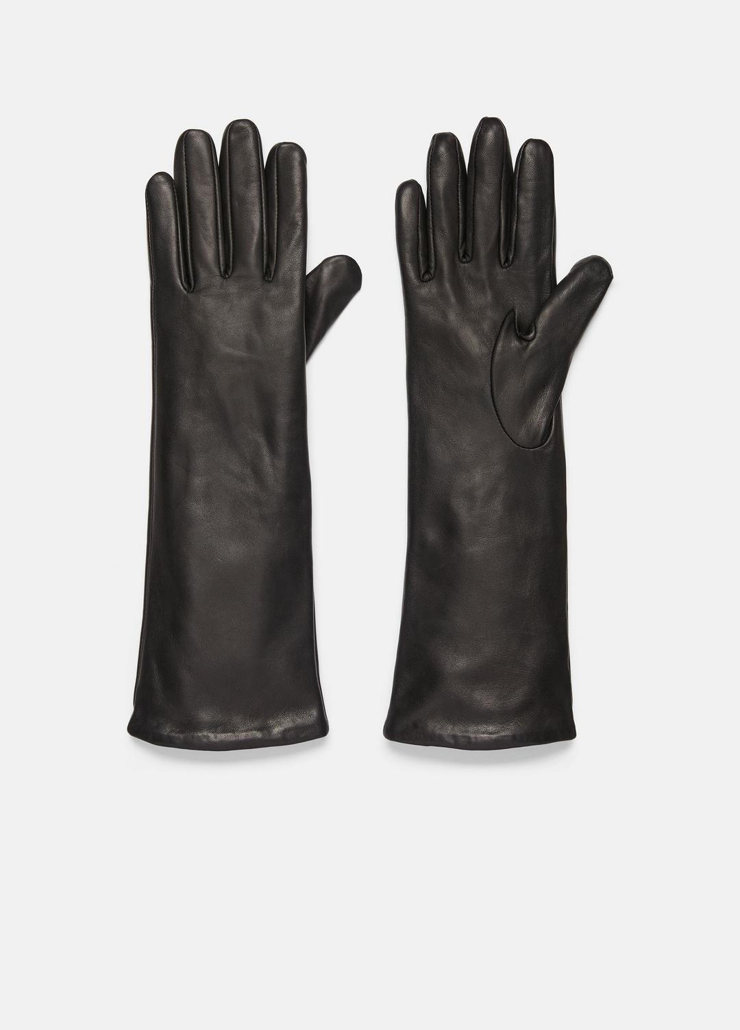 VINCE Women Cashmere-Lined Medium Leather Glove in Gloves BLACK