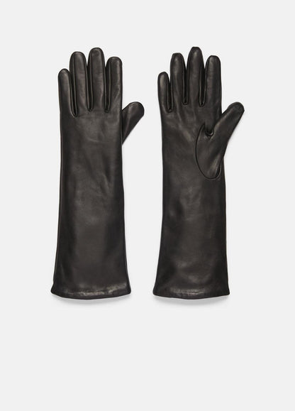 VINCE Women Cashmere-Lined Medium Leather Glove in Gloves BLACK