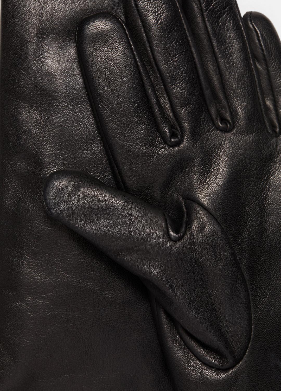 VINCE Women Cashmere-Lined Medium Leather Glove in Gloves BLACK