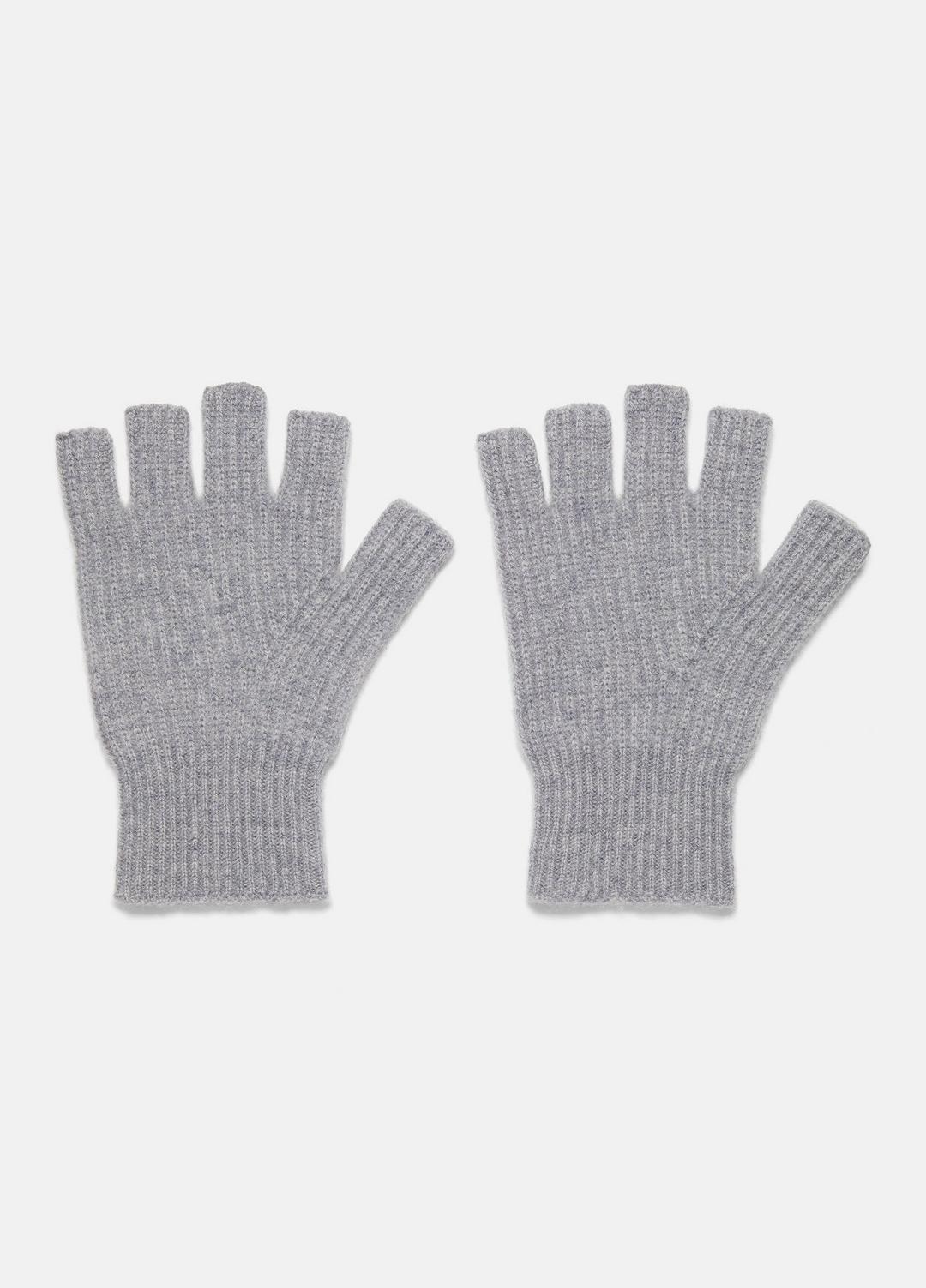 VINCE Women Plush Cashmere Rib-Knit Fingerless Glove in Gloves GREY