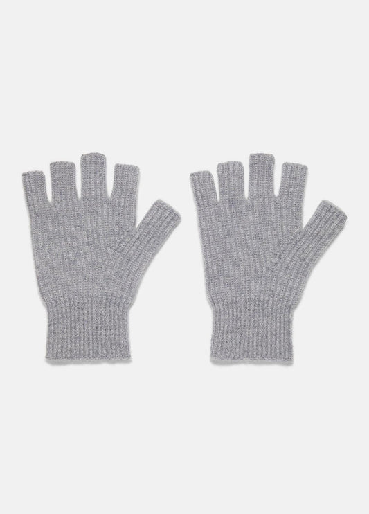 VINCE Women Plush Cashmere Rib-Knit Fingerless Glove in Gloves GREY