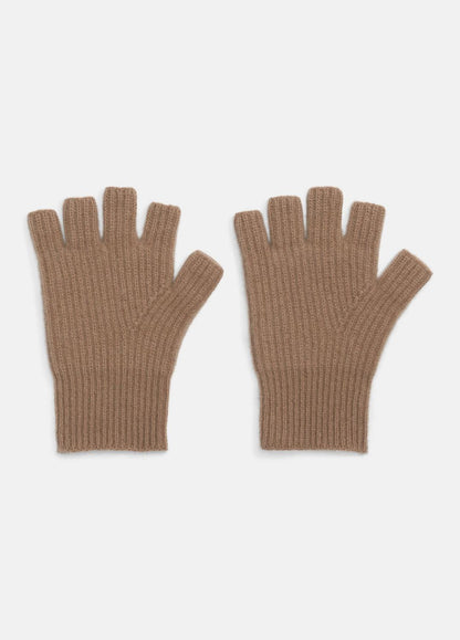 VINCE Women Plush Cashmere Rib-Knit Fingerless Glove in Gloves BISCOTTI