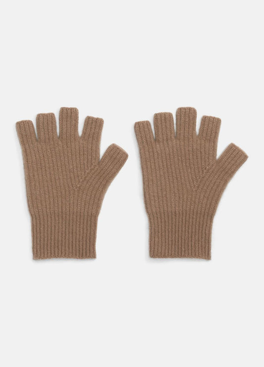 VINCE Women Plush Cashmere Rib-Knit Fingerless Glove in Gloves BISCOTTI