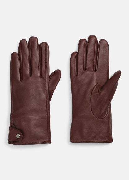 VINCE Women Cashmere-Lined Leather Snap Glove in Gloves FIG