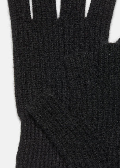 VINCE Women Plush Cashmere Rib-Knit Fingerless Glove in Gloves BLACK