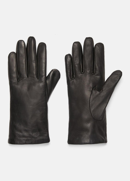 VINCE Women Cashmere-Lined Short Leather Glove in Gloves BLACK