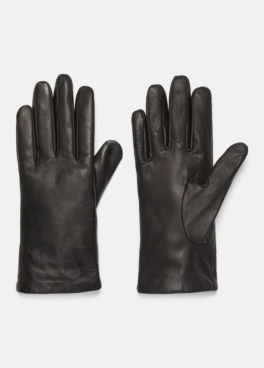 VINCE Women Cashmere-Lined Short Leather Glove in Gloves BLACK