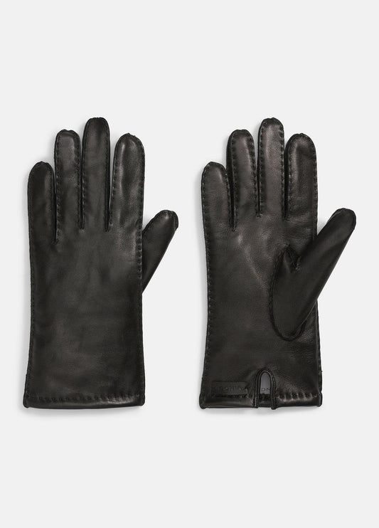 VINCE Women Cashmere-Lined Leather Driving Glove in Gloves BLACK