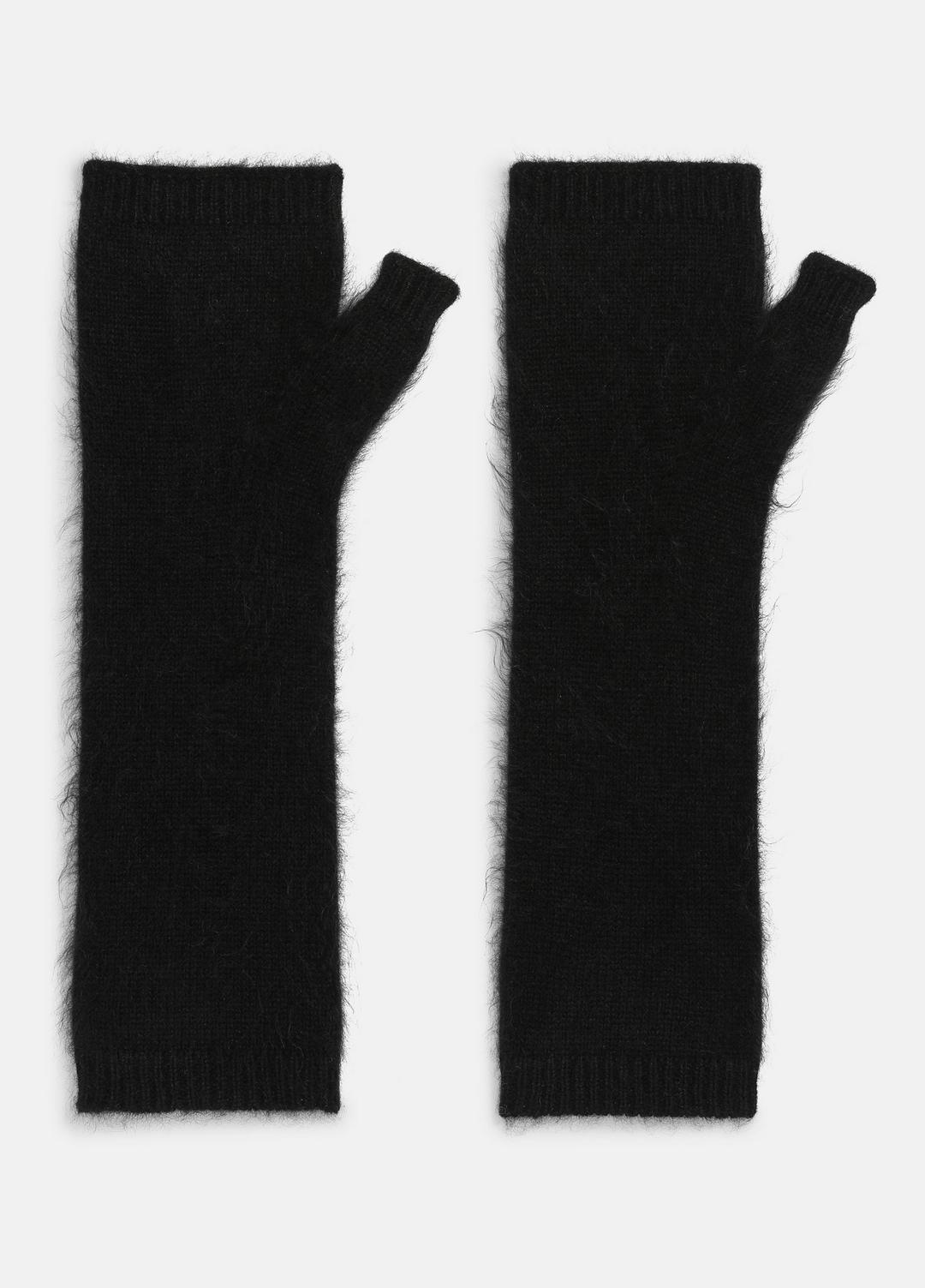 VINCE Women Brushed Cashmere Arm Warmers in Gloves BLACK