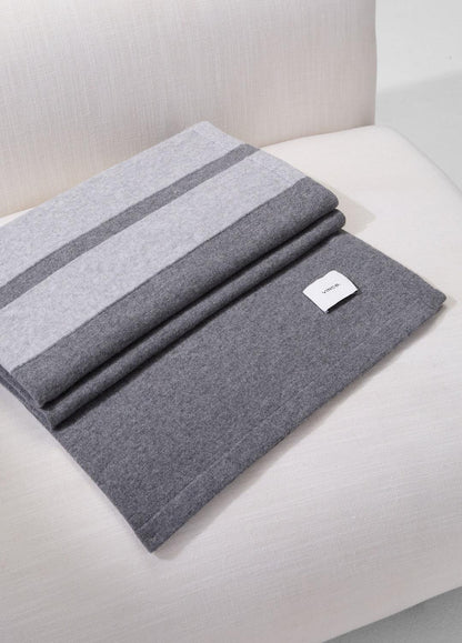 VINCE Women Cashmere Jersey Stripe Throw in Pillows & Blankets MEDIUM HEATHER GREY