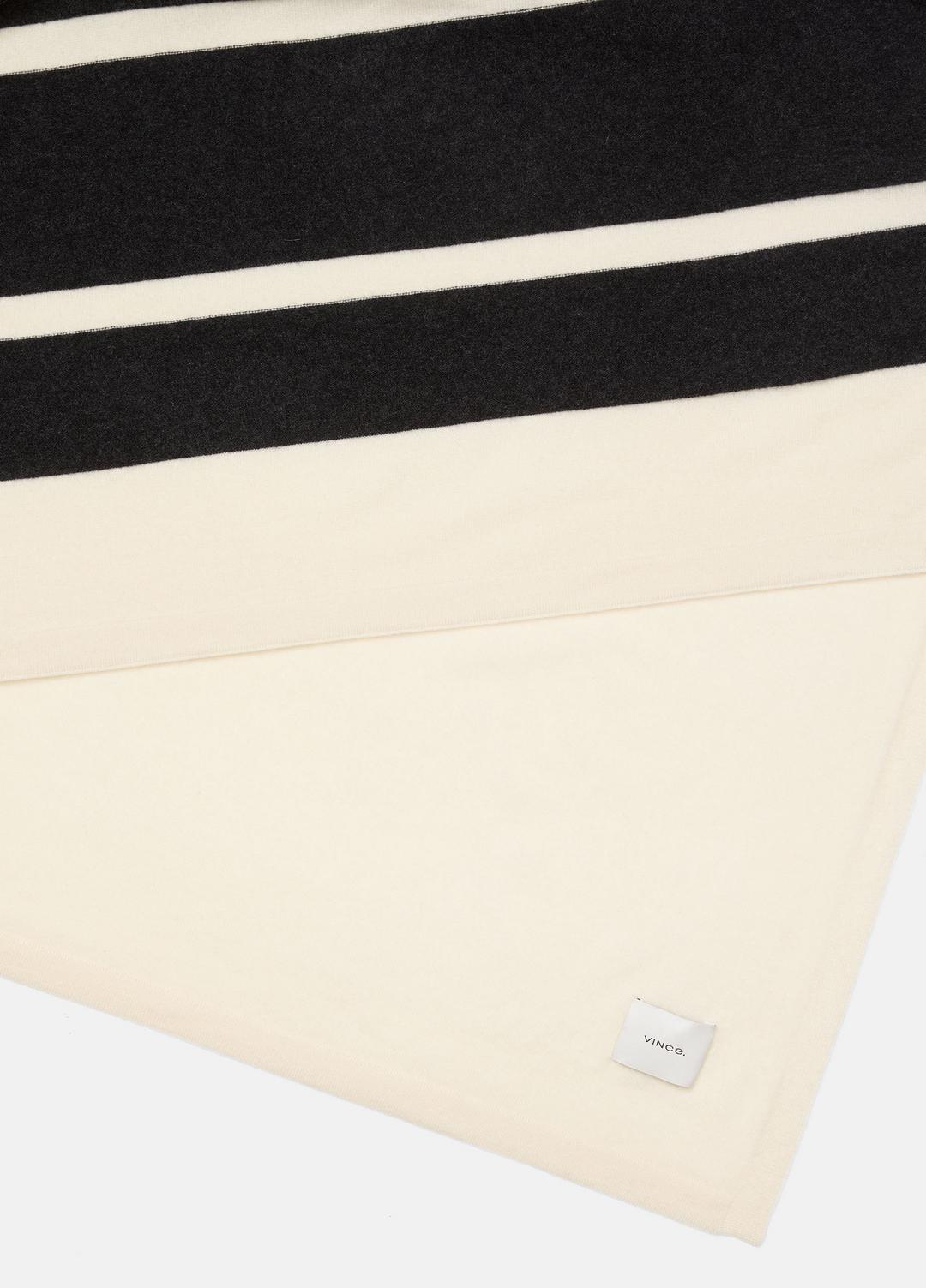 VINCE Women Cashmere Jersey Stripe Throw in Pillows & Blankets BLANC