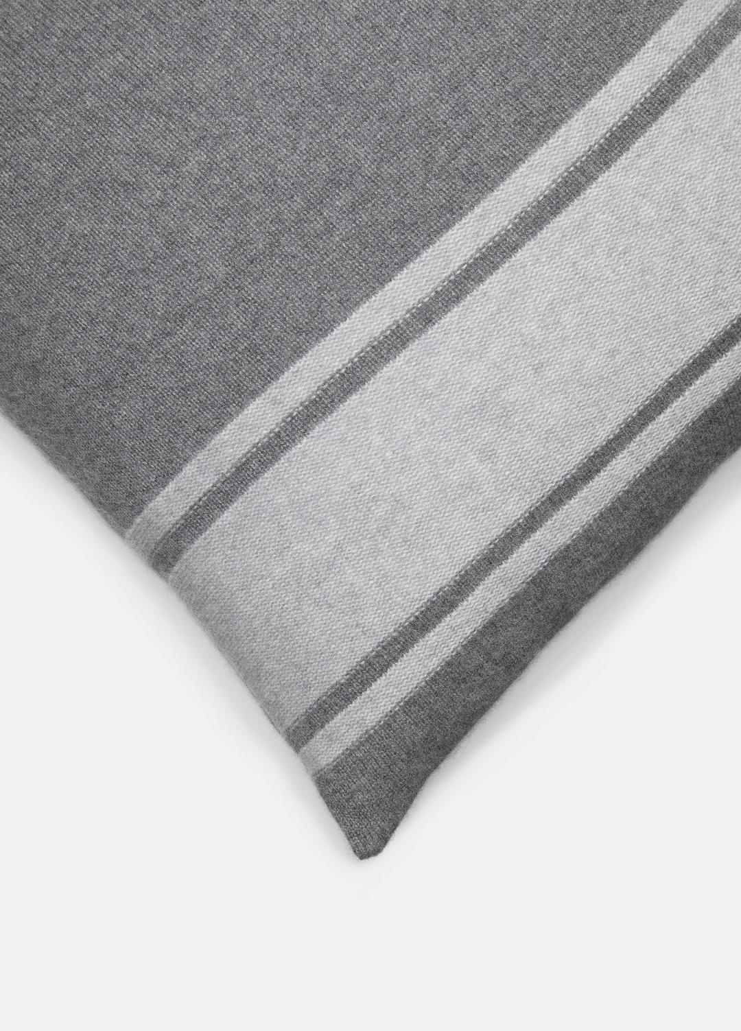 VINCE Women Cashmere Jersey Stripe Pillow in Pillows & Blankets MEDIUM HEATHER GREY