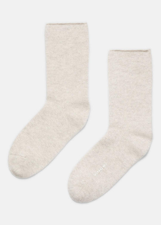 VINCE Women Women's Cashmere Jersey Short Sock in Accessories HEATHER MARBLE