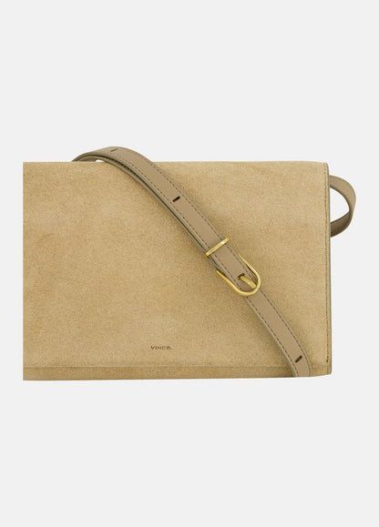 VINCE Women Suede Crossbody Wallet in Leather & Suede SANDTRAIL
