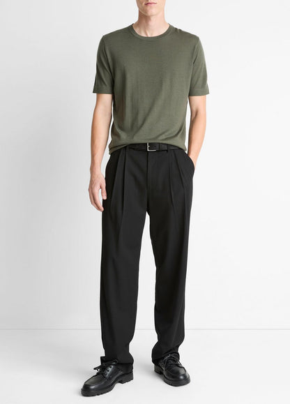 VINCE Men Featherweight Merino Wool-Cashmere Short-Sleeve Sweater in Short Sleeve SYCAMORE