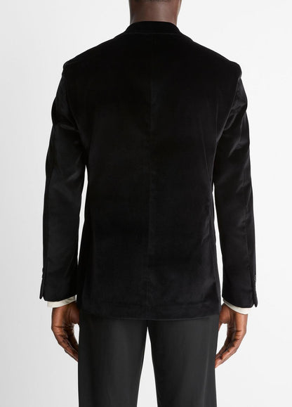 VINCE Men Cotton Velvet Classic Sport Coat in Blazers BLACK