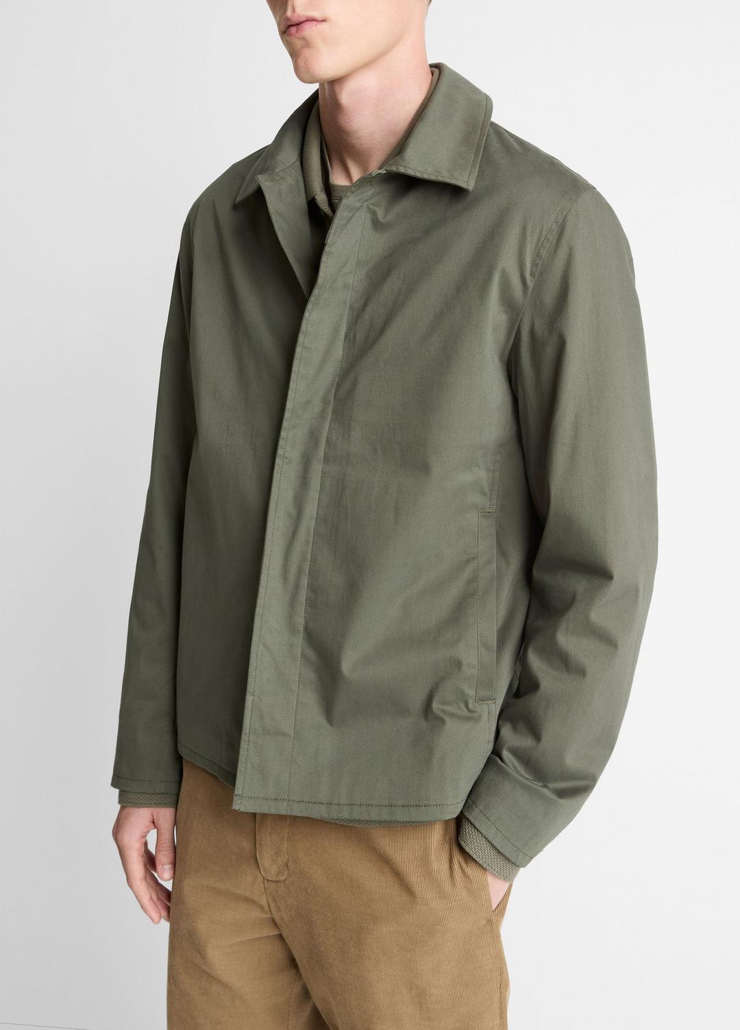 Italian Peached Stretch-Cotton Jacket in Jackets - SYCAMORE | VINCE Men