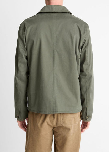 Italian Peached Stretch-Cotton Jacket in Jackets - SYCAMORE | VINCE Men