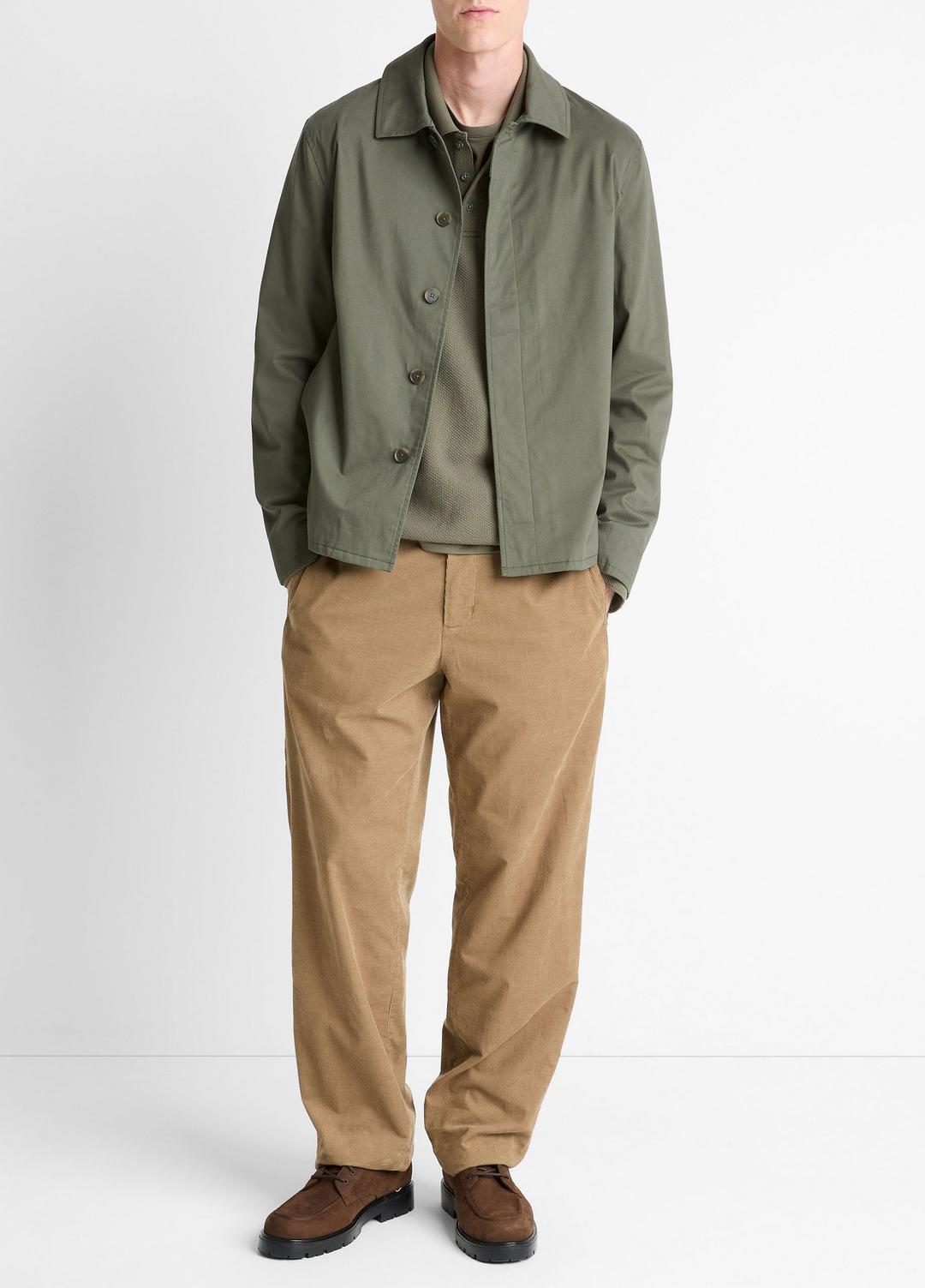Italian Peached Stretch-Cotton Jacket in Jackets - SYCAMORE | VINCE Men