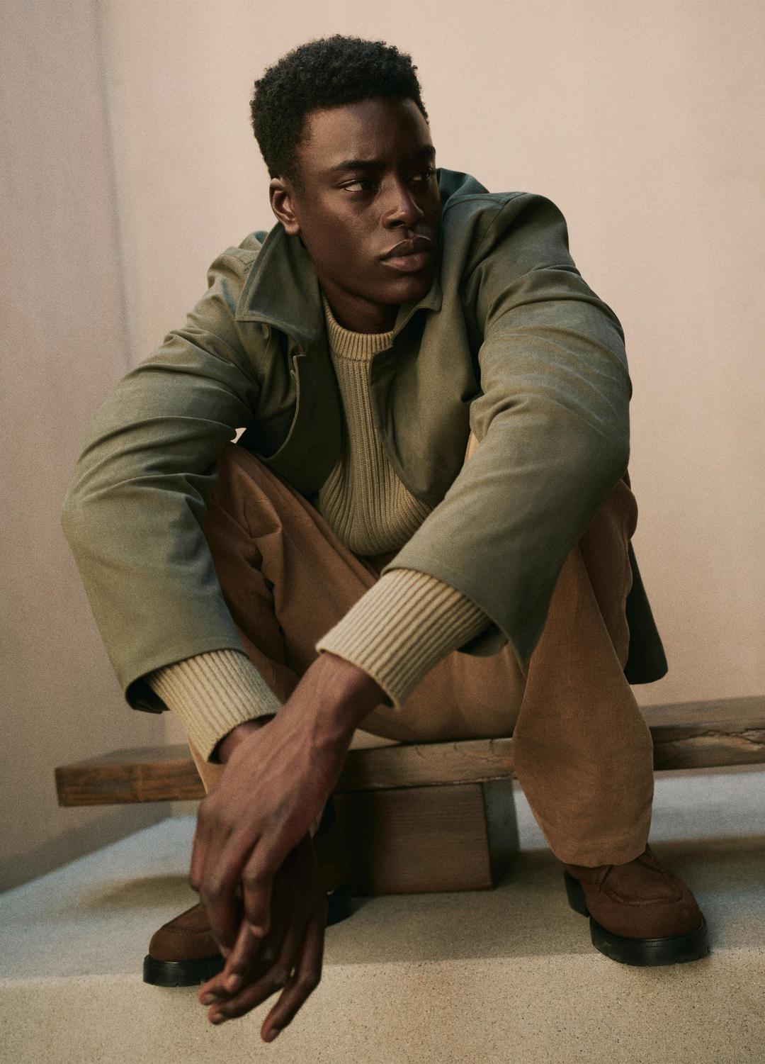 Italian Peached Stretch-Cotton Jacket in Jackets - SYCAMORE | VINCE Men
