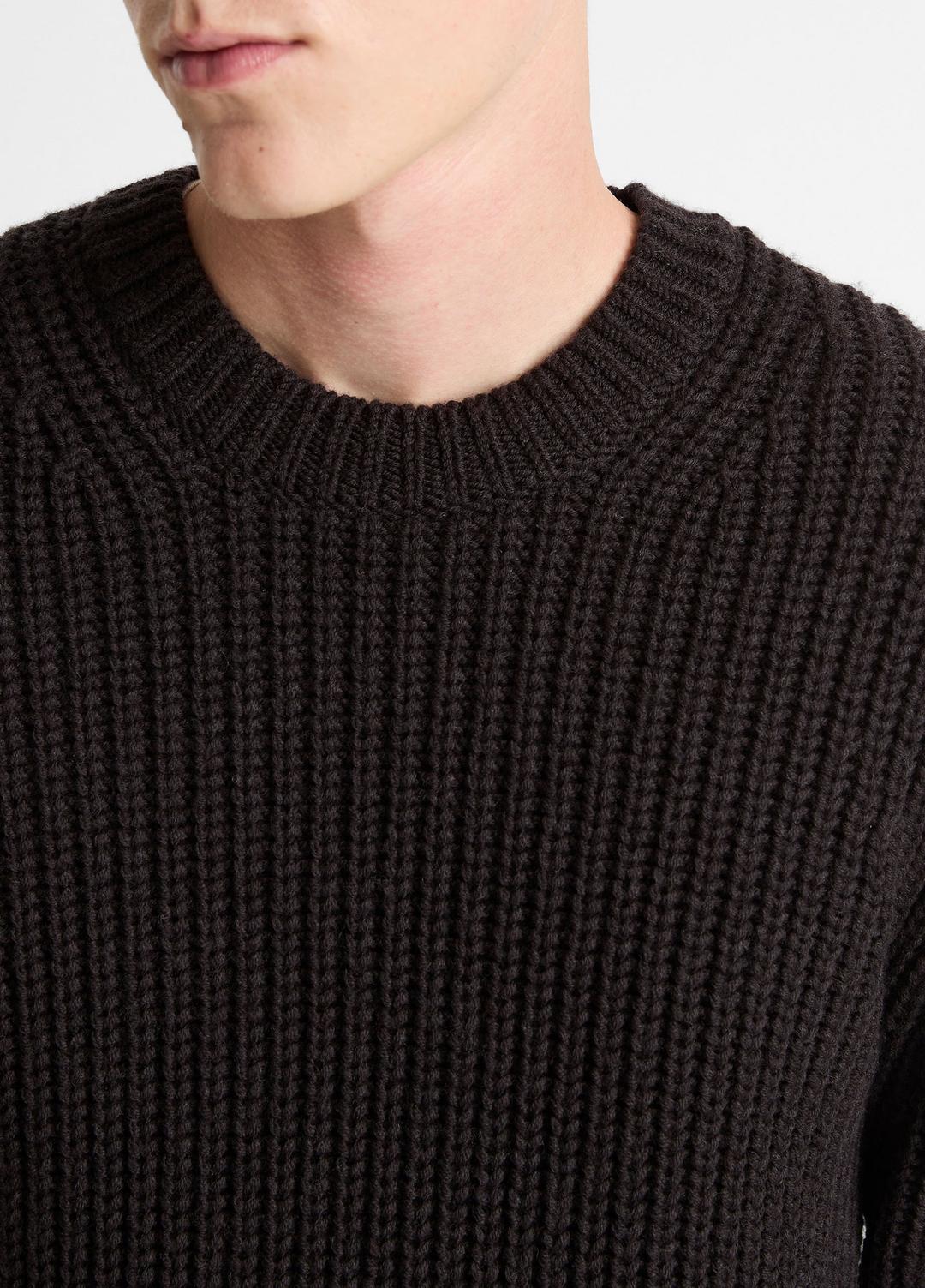 VINCE Men Utility Shaker Merino Wool Sweater in Crew Neck HEATHER MISSION